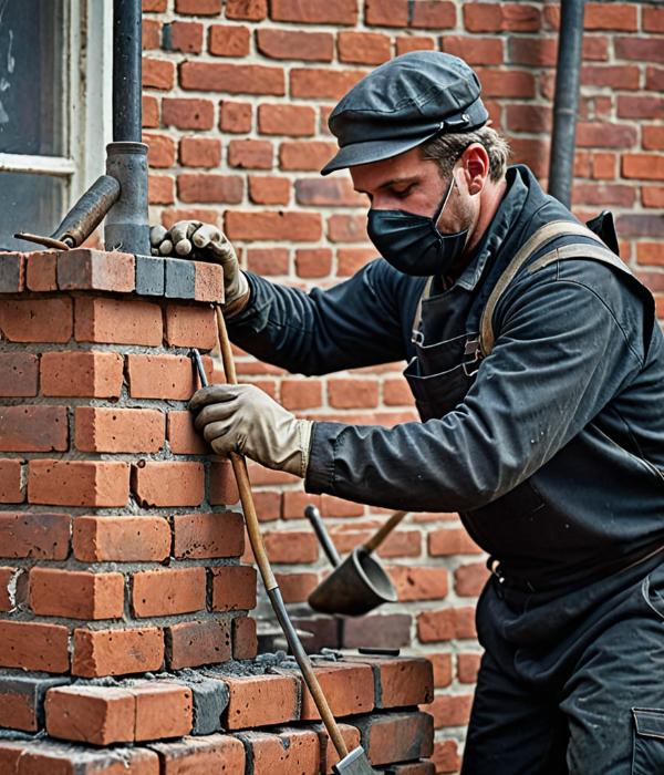 Professional chimney sweeping work